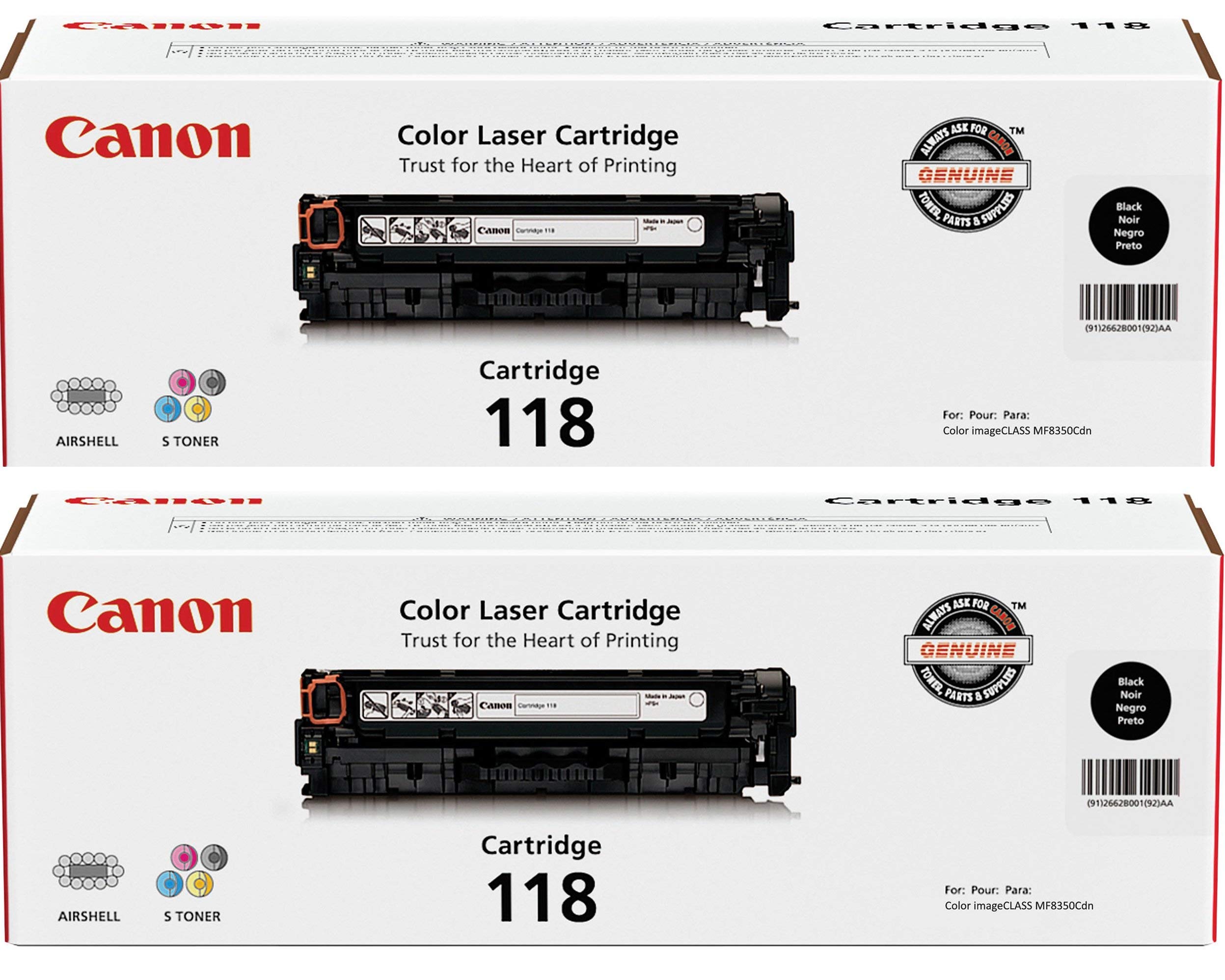 Amazon.com: Canon 118 Black Laser Toner Cartridge 2-Pack for